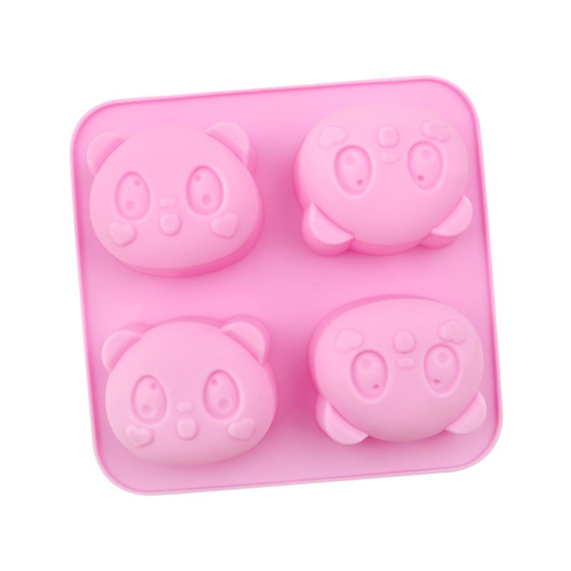 4 Cavity Animal Panda Silicone Mold