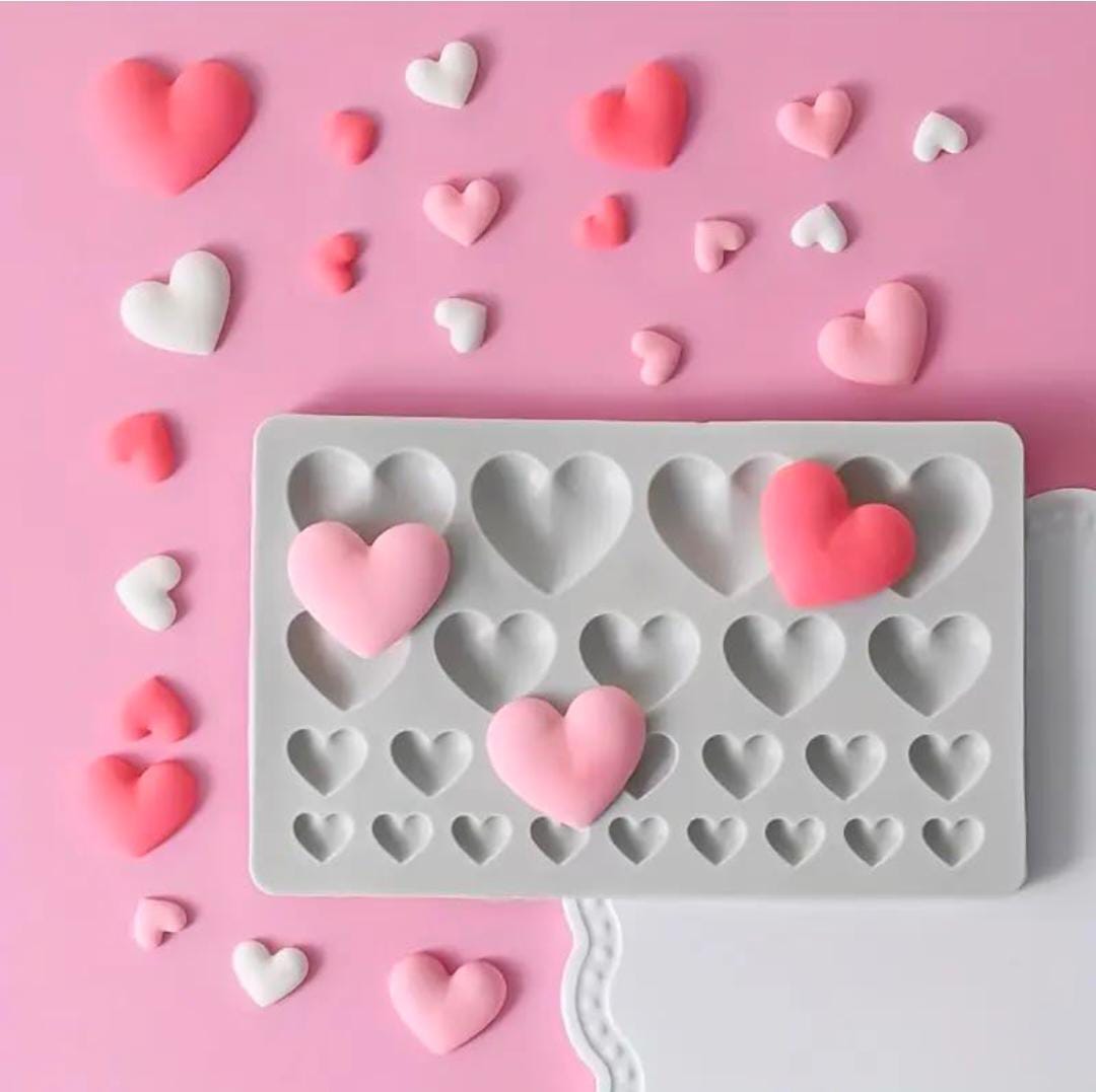 25 CAVITY MIX HEART SILICONE MOULD