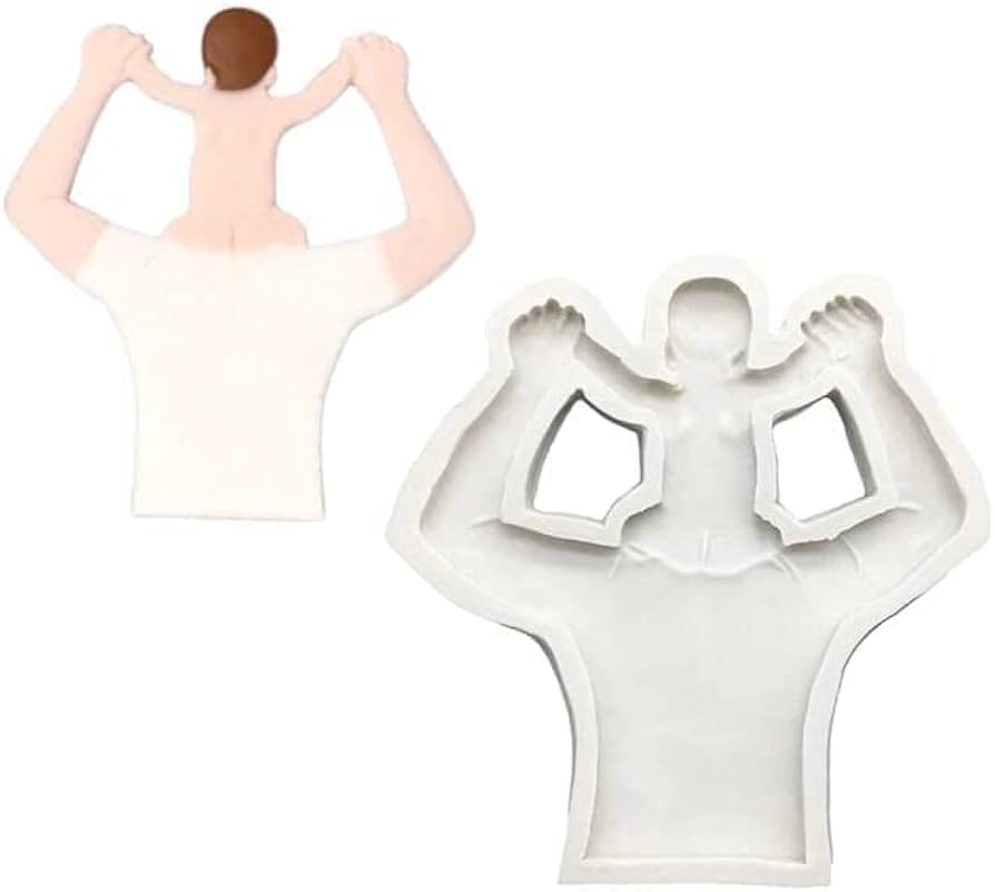 Baby on Father's shoulder silicon mould