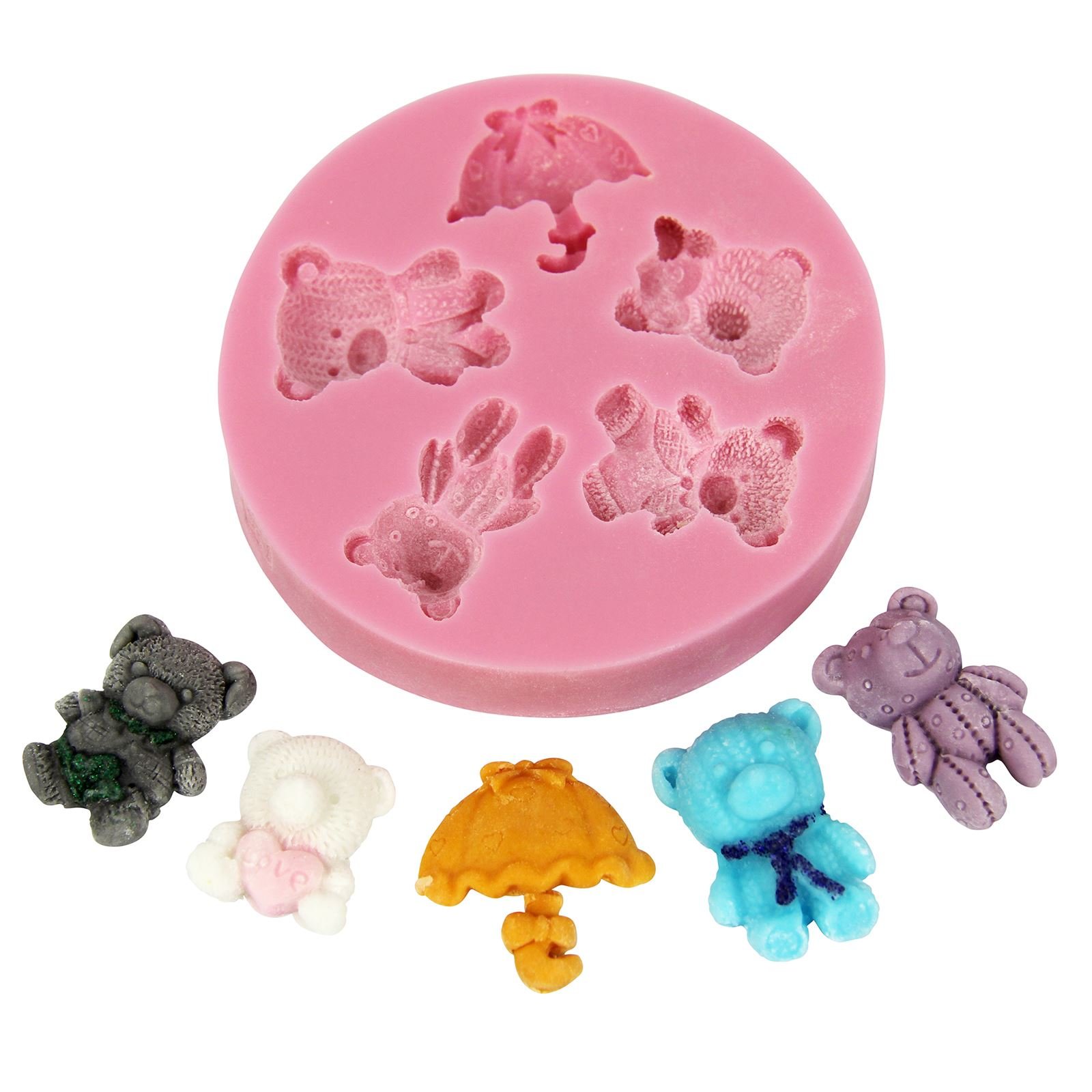 5 Cavity Teddy umbrella silicon mould