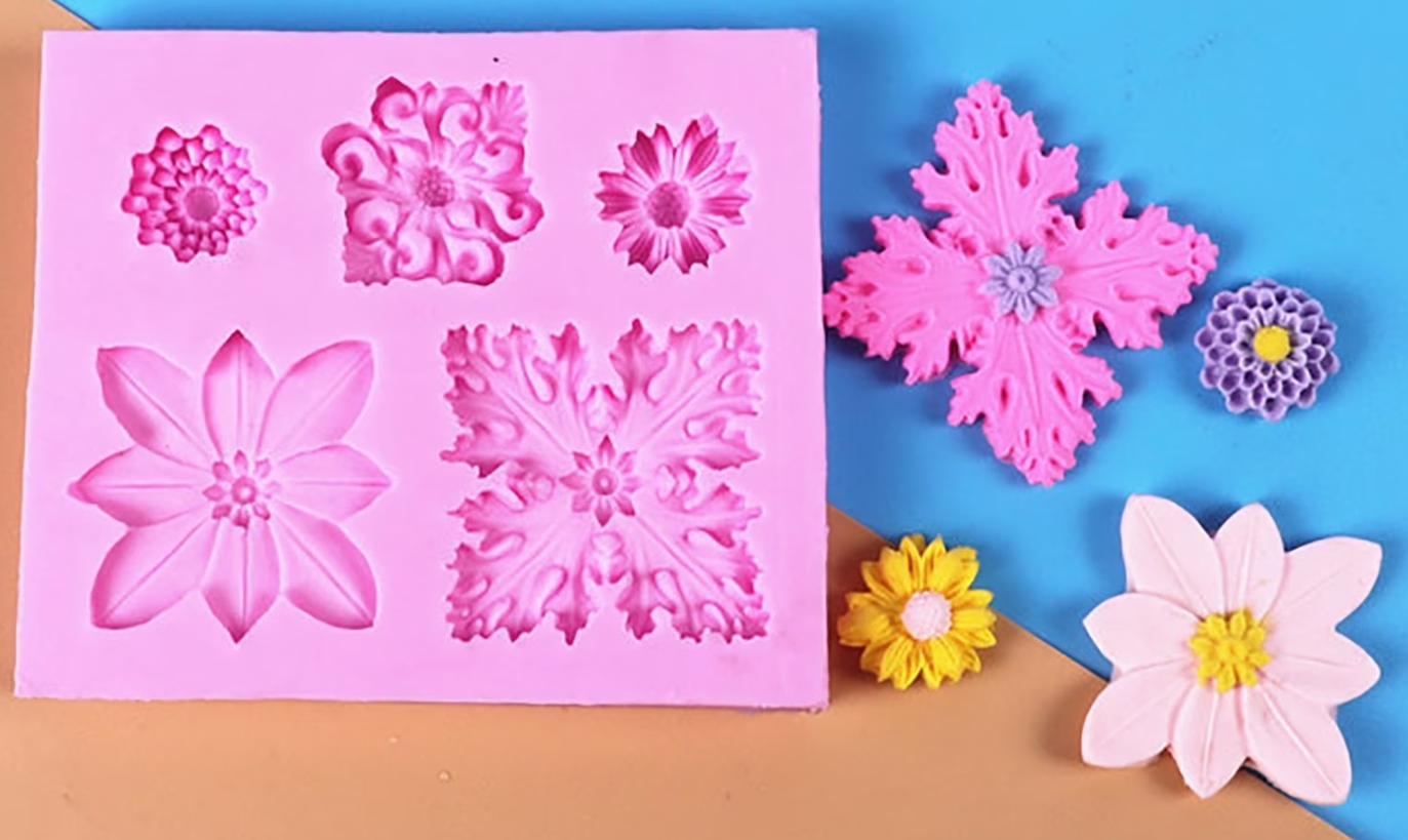 5 cavity Flower silicon mould