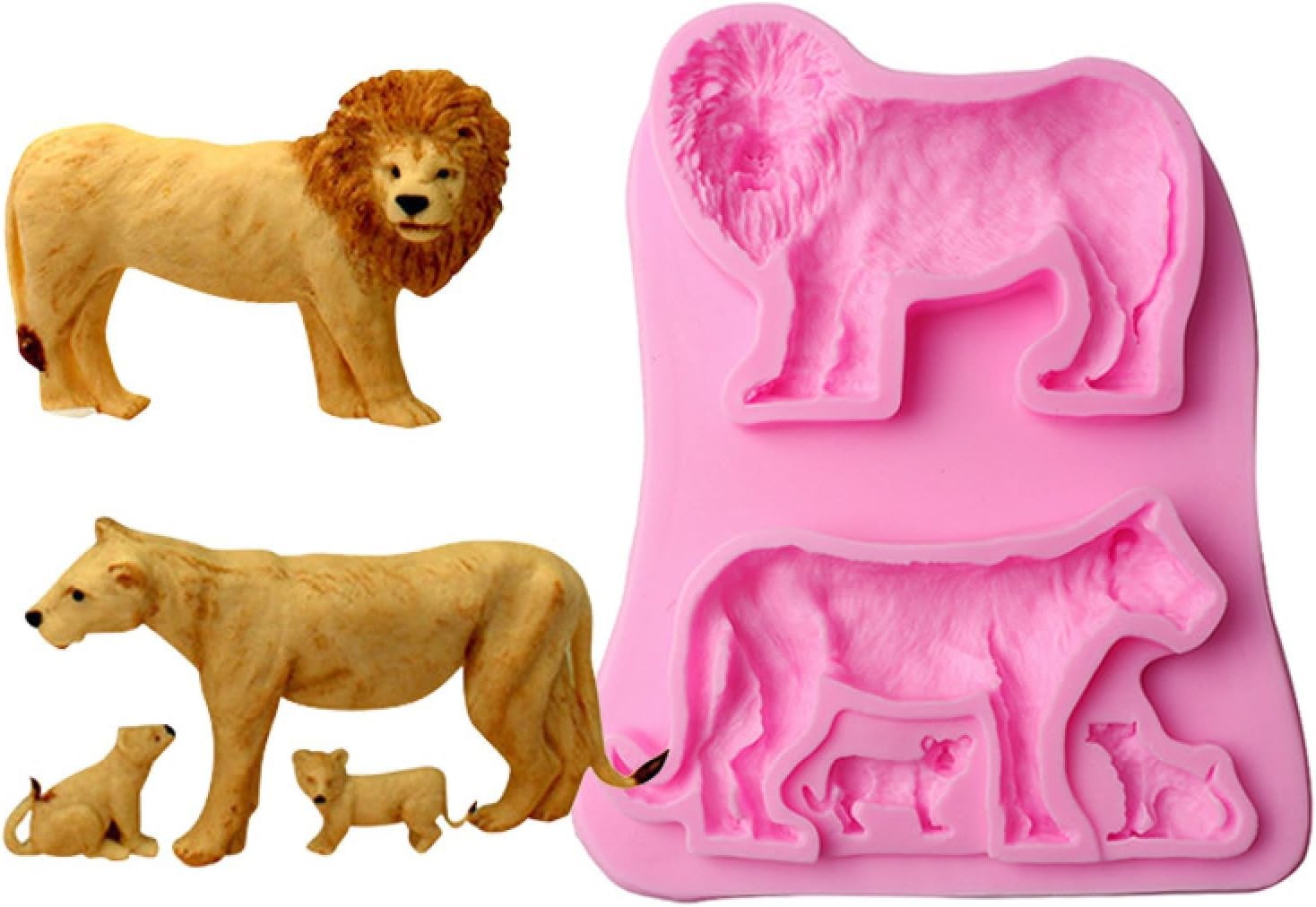 Lion and wolf silicon mould