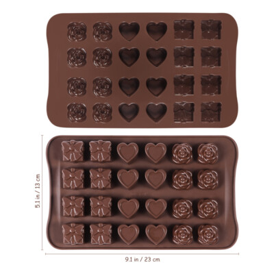 24 CAVITY SILICONE CHOCOLATE MOULD GIFTBOX,HEART,ROSE