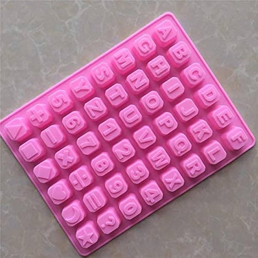 48 CAVITY Capital letters numbers and mathematical symbols Candy silicone MOULD