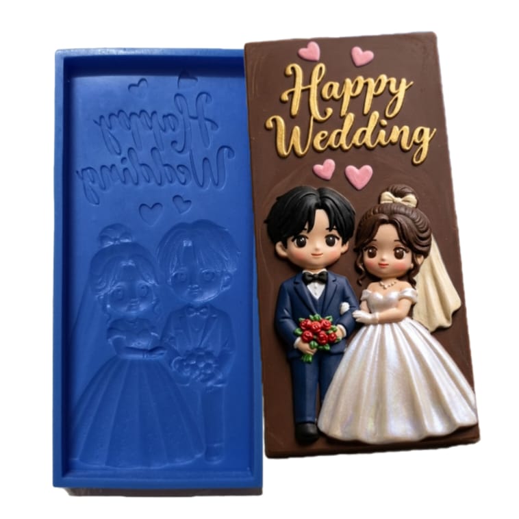 Happy wedding silicon bar mould