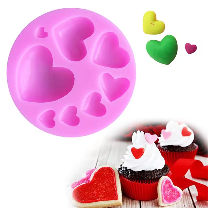 8 CAVITY MIX HEART SILICONE MOULD
