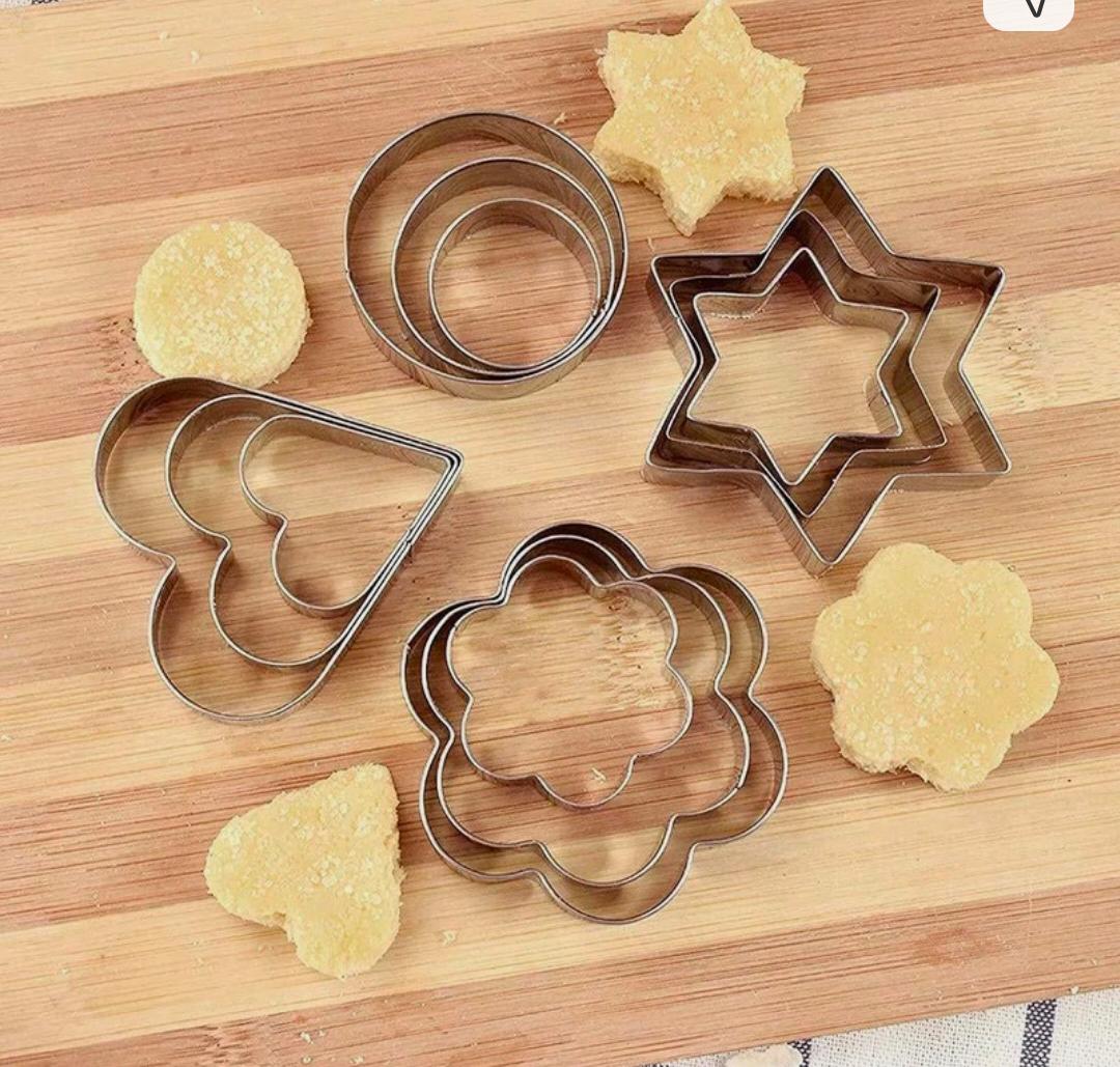 12 Pieces Cookie Cutter Set Stainless Steel for Chocolate Sandwiches Bread