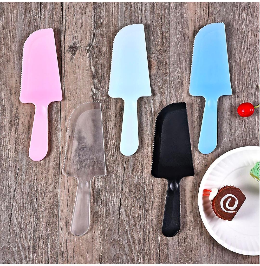20 PACK CAKE CUTTER & LIFTER PLASTIC KNIFE