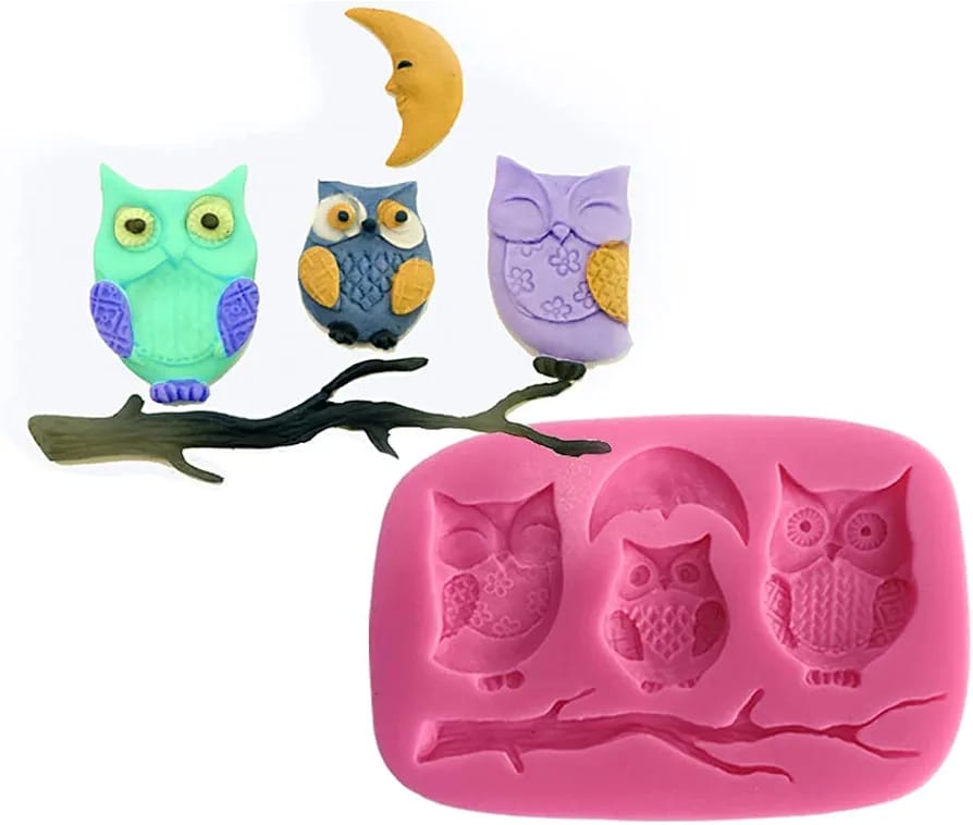 3 CAVITY OWL SILICONE MOULD