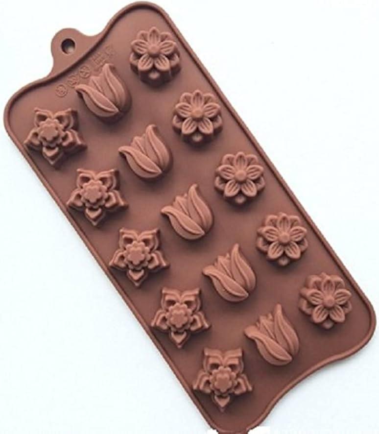 15 CAVITY FLOWER,ROSE,TULIP SILICONE MOULD