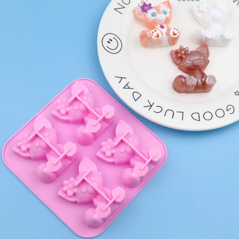 4 CAVITY FOX SILICONE MOULD